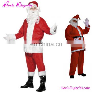 Full Suit Santa Claus Christmas Costume For Men 6pcs set