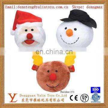 plush stuffed cute toys soft Christmas santa&snowman&reindeer squeakers for babies