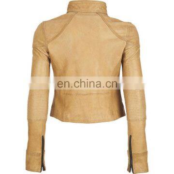 new hot sale ladies black high quality cheap fashion turkish leather jacket