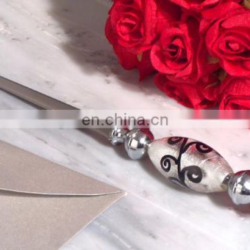 Damask Design Murano Art Silver Letter Opener