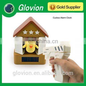 Hot sale glovion funny alarm clock with gun