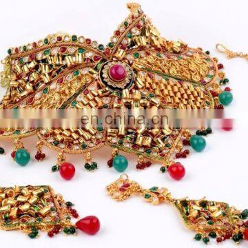 Bollywood Style Kundan Necklace Set-2018 Bollywood Fashion Bridal Jewelry Set- Bridal Jewellery-Indian Designer Necklace Set photo-3