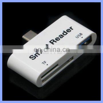 3 in 1 USB 3.1 TYPE C Smart Card Reader OTG for Apple New MacBook/Nexus 6P/5X