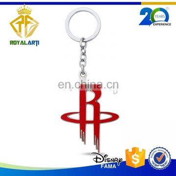 Custom Cut Out Basketball Club Logo Keychain with Split Ring