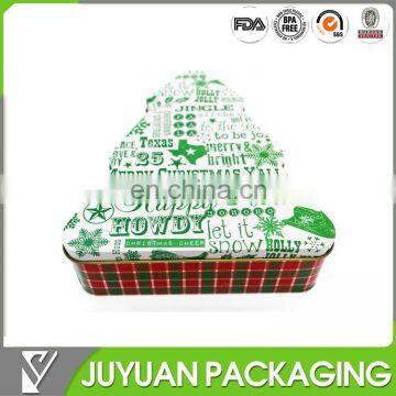 2017 new packaging tin Custom Christmas tree shaped tin can