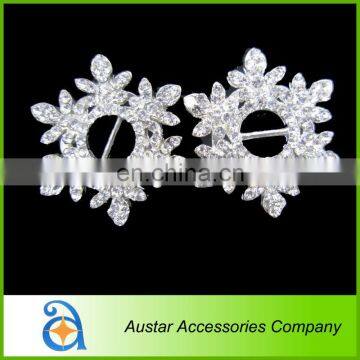 Snowflake Rhinestone Crystal Buckle,Rhinestone ribbon slider button embellishment