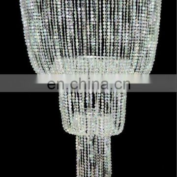 3 Tiered Faceted Acrylic Beaded Chandelier with Super Long Tassels on the bottom