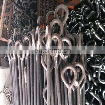 high quality forged carbon steel oval long eye bolt