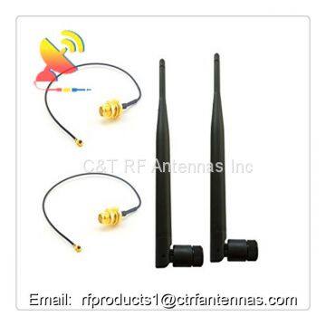 2.4G 5dbi Rubber Duck bluetooth WIFI Antennas with Pigtail Cable UFL to sma female connector