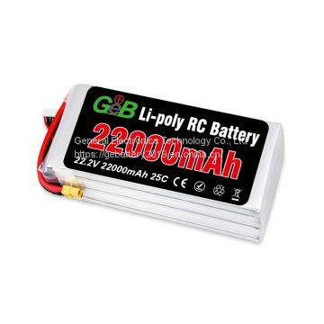 25C  22.2V 22000mAh 6S discharging current Lipo Battery for UAV Muticopter