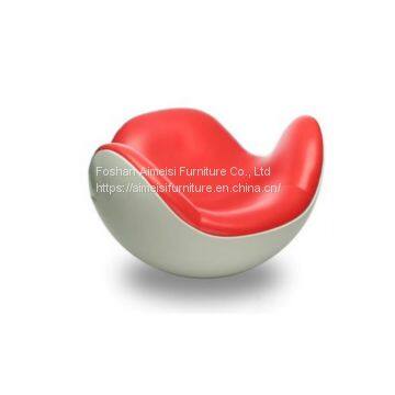 Modern Creative Design Fiberglass White Ball Shaped Leisure Rocking Chairs photo-2