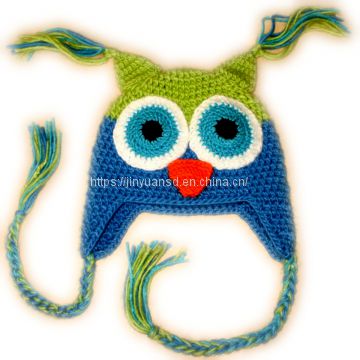 handmade crochet kid's funny hats of owl design