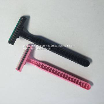 TS-C228 Disposable Razor Men Rubber Handle High Sharpness Twin Stainless Steel Blade Shaving Razor