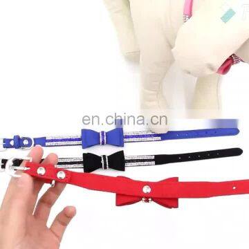 Hot Drilling Butterfly Knot Pet Collar Comffortable Leash Training Dog Rope Pet Neck Chain Pet Supplies