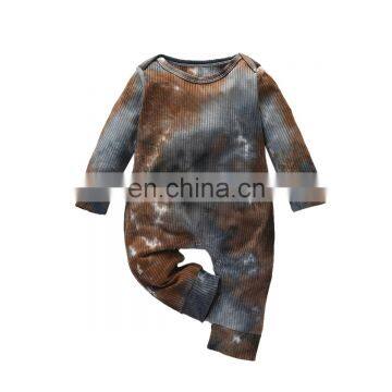 Posh Baby Ribbed Tiedye Jumpsuit Long Sleeve Bodysuit Tie Dye Romper photo-4