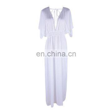White Cotton Beach Dress 2019 Robe de Plage Lace Beach Wear Pareo Beach Bikini Cover up Sarong Kaftan Tunic Swim Covers photo-6