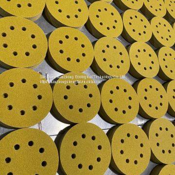 100pcs/box High Quality Hand Grinding Plate Special Flocking Sandpaper for Automobile Rust Removal, High Quality 8-hole Yellow Sandpaper photo-3