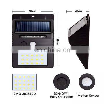 20 LED IP65 водонепроницаемые солнечные садовые фонари с датчиком движения, наружные солнечные фонари для стен photo-5