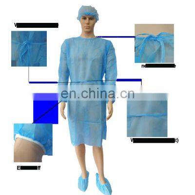 Blue Isolation Gowns PP And PE With CE PPE Protective Gowns