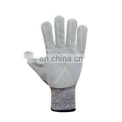 En388 4544 Hand Safety Anti-cut Construction cow leather Gloves