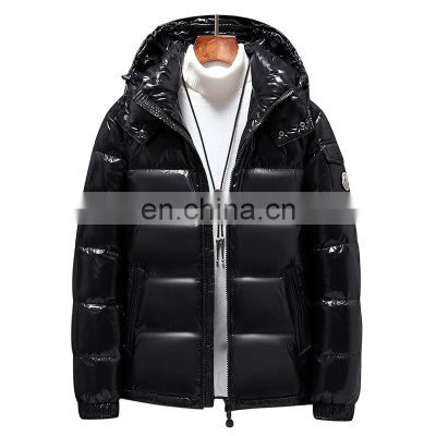 2021 new down jacket bright face fashion trend men's Korean thick white duck down couple down jacket