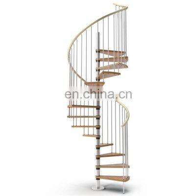 New Design Customize Size Indoor Arc Curved Stairs Spiral Staircase photo-5