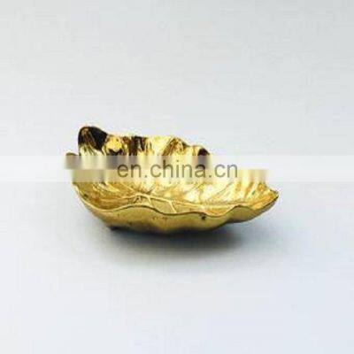 gold plated leaf design bowl