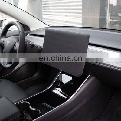 RTS Autoaby For Tesla Model 3 2021 Model Y Accessories Navigation Cover Slip On Sunshade Screen Protector Waterproof Fabric