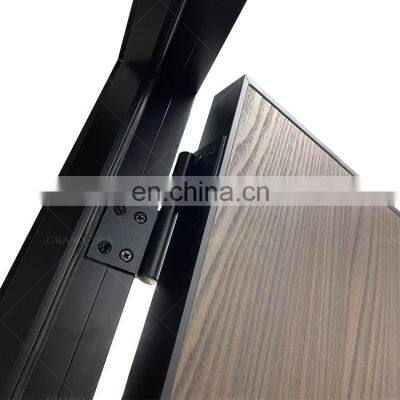 Frameless aluminum interior noiseless sliding barn door with powder coating anodized