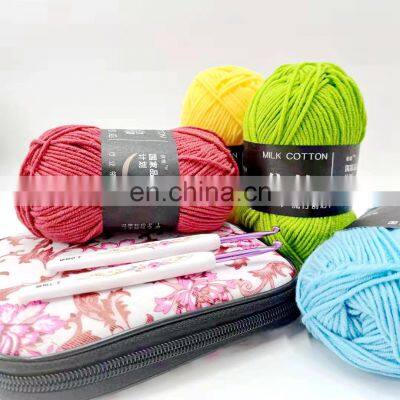 Fine Cotton Yarn Crochet Bags 4Ply Tool Crochet Kits With Yarn