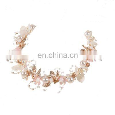 Fashion Pearl Flower Headband Bridal Wedding Crown Hair Accessories Hair Band Tiara Crystal Headpiece Hair Jewelry photo-5