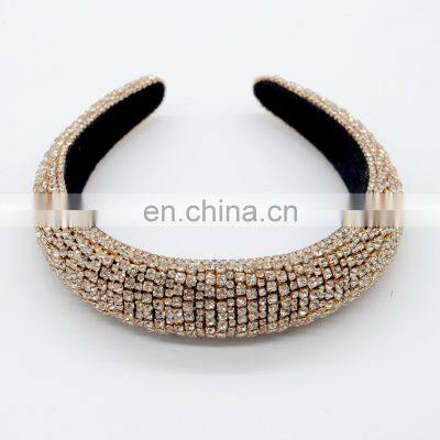 2022 Colorful Bling Bling Rhinestones Headbands For Womens Luxury Shiny Padded Diamond Crystal Hair Bands Party Hair Accessories photo-4