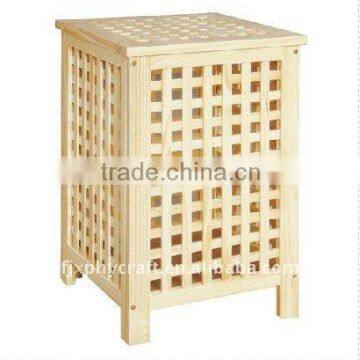 wooden laundry hamper