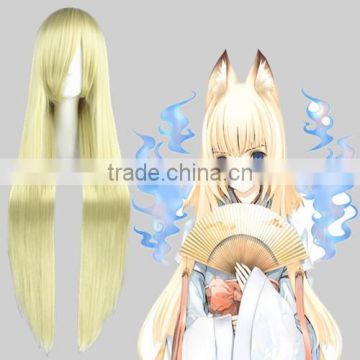 High Quality 100cm Long Straight APH-White Emigre Beige Synthetic Anime Wig Cosplay Hair Wig Party Wig