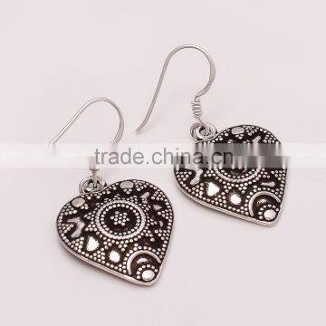 925 SOLID STERLING FINE SILVER OLD & ANTIQUE SILVER EARRINGS