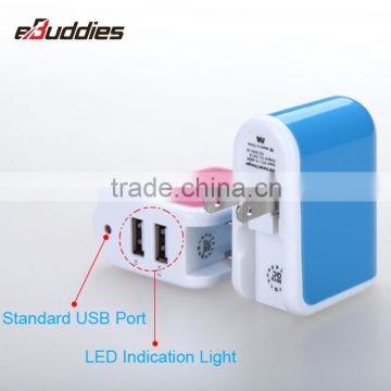 High Quality 2 Usb Port 2.1A Output Dual Usb Travel Charger