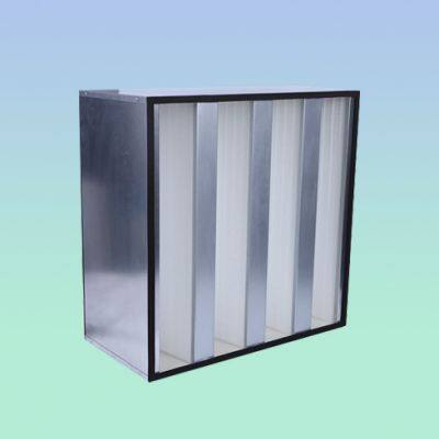 High Efficient V Bank HEPA Filter ABS Plastic Frame Fibreglasss Combined Ventilation Filter