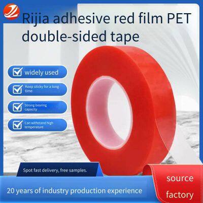 Juze Double-sided Tape Made of Pet Material With Red Film, Factory Direct Wholesale of Strong Adhesive Tape in Stock