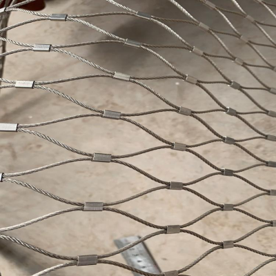 Knotted& Ferruled Stainless Steel Wire Rope Mesh for Zoo Enclosures