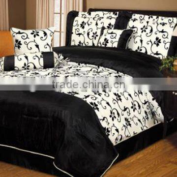 100% polyester flocked thick comforter set