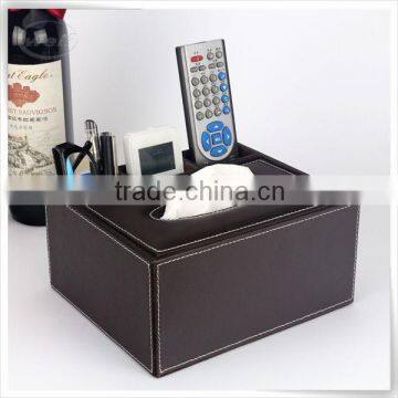 Functional genuine leather tissue holder for hotel