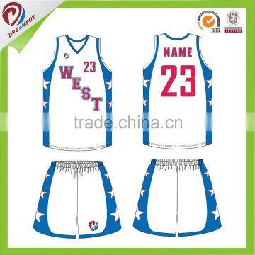 digital subliamtion printing basketball team jersey new jersey basketball team