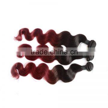 Factory Fashion High Quality Body Wave Virgin Colored Two Color Hair Weave,two Tone Ombre Colored Hair Weave photo-2