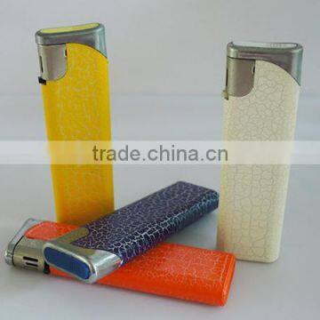 Leather Surface Piezo Adjustable Flame Cigarette Lighter Cheap Cigar Smoking Accessories