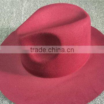 Wholesale Promotional Gift Star Style Wide Brim Wool Felt Fedora Sun Cap