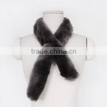 New Winter Fashion Lady Plain Plush Faux Rabbit Fur Scarf photo-6