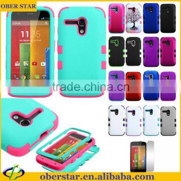 Four point shock proof case with sscrean protector For Moto G