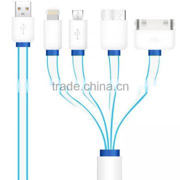 Factory price 8pin 5pin 30pin micro usb cable usb data cable charging cable 4 in 1