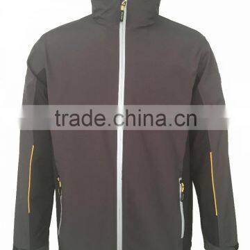 Mens Soft-shell Jacket with full contrast reflective waterproof zips