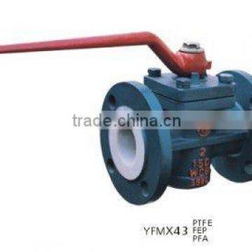 PFA lined plug valve flange type manufacturers